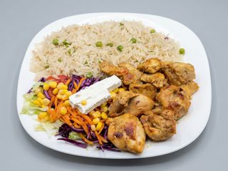 Plato de shish tawook  pollo con arrz