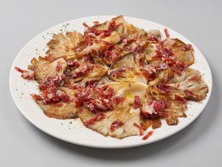 Setas A La Plancha Con Lascas De Ibérico