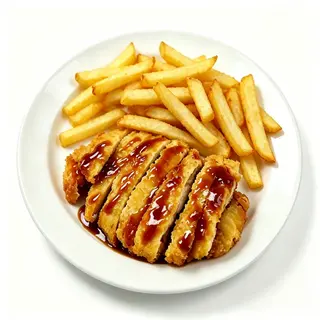 Pollo Rebozado Con Patatas Fritas