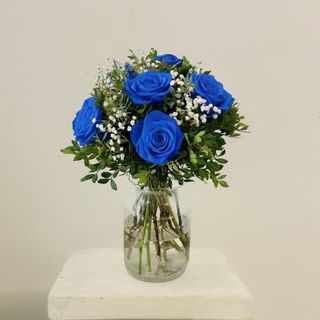 Ramo de 6 Rosas Azules "Irresistible"