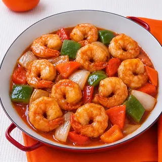 Langostinos con salsa agridulce