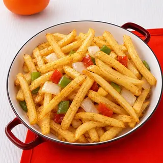 Papas fritas con sal y pimientas