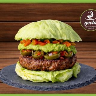 Burger Keto Mex (217 Cal, 28g proteínas, 5g carbohidratos, 9g grasas)