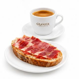 Desayuno de Tostada de Jamón Ibérico