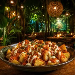 2. Patatas Bravas Cuatro Quesos