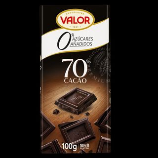 Chocolate Valor 70% Negro Sin Azucar 100 grs