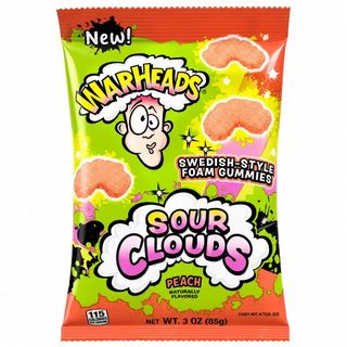 WARHEADS SOUR CLOUDS PEACH 85G