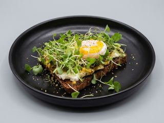 Barley & Rye Toasts with Goat Cheese and Organic Eggs