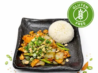 Arroz blanco con pollo y verduras (Sin gluten)