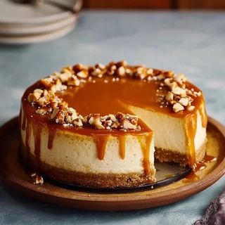 Tarta de queso caramelo salado