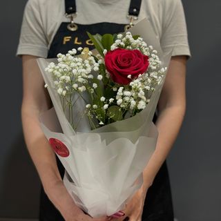 Ramo de 1 rosas con paniculata