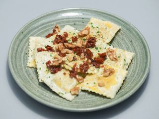 Raviolis de calabaza y Taleggio