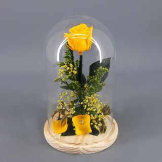 CÚPULA DE ROSA ETERNA AMARILLA