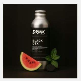 DRINK WATERS BLACK DTX -  470 ml - Watermelon, Mint & Activated Charcoal