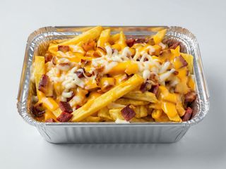 Patatas gratinadas con bacón y queso