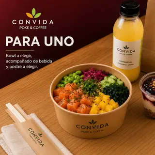 Combo Individual · Bowls + Bebida + Postre