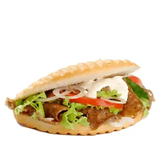Menu ķebab pita ensalada +patatasa +babida