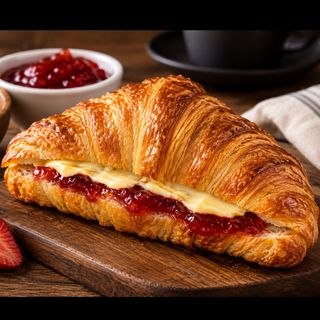 Croissant Mantequilla Mermelada de Fresa