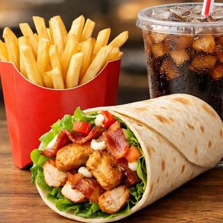 WRAP ESPECIAL DE MR POLLO + PATATAS + BEBIDA