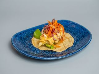 Taco Mex De pez mantequilla en tempura