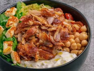 Summer chicken rice bowl