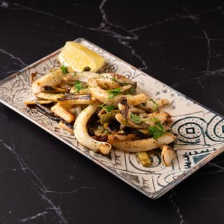 sepia con ajos tiernos