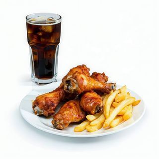 Menú muslos pollo rebozado