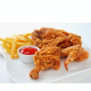 Medio Pollo Broaster Con Patatas