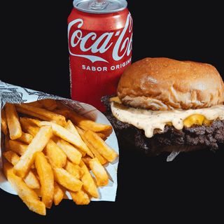 MENU TRIPLE TRUFFLE BEEF SMASH BURGER