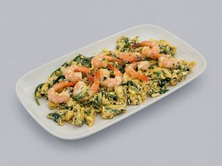 Revuelto De Espinacas Y Langostinos