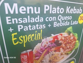 Menú plato kebab especial
