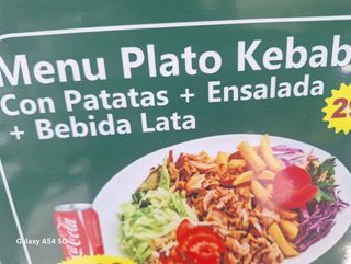 Menú plato kebab