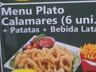 MENÚ PLATO CALAMARAS
