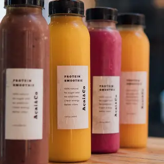 Smoothie de mango, fresa y pitaya.