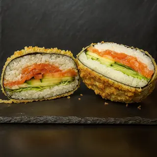 Hamburguesa con salmón 