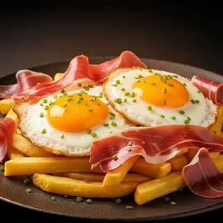 Huevos Rotos Con Paleta Ibérica