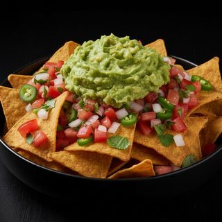 Nachos Con Guacamole y pico de gallo