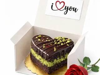 Cajita corazón de pistacho para dos