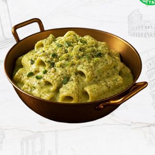 Pasta al Pesto con Queso Crema