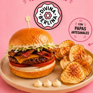 Hamburguesa barbacoa con papas