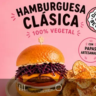 Hamburguesa clásica 100% vegetal