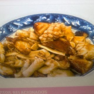 78 - Sepia con bambú y setas chinas