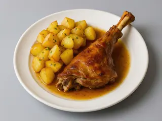 Paletilla De Lechazo Asado En Su Jugo