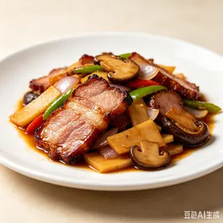 Porc amb Bambú i Bolets Xinesos