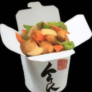 Arroz con cerdo agridulce