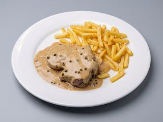 Solomillo a la pimienta verde