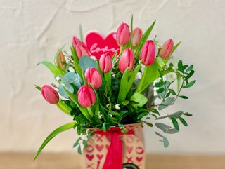 Tulipanes con corazón