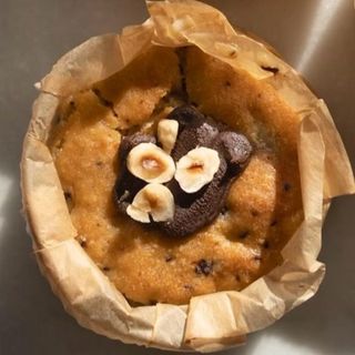 Cookie de chocolate con cheesecake líquida