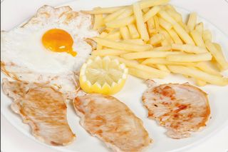 Lomo De Cerdo Con Patatas Y Huevo Fritos