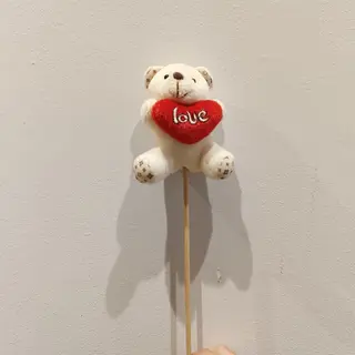 Peluche con palo blanco (SÓLO PARA AÑADIR EN RAMOS DE FLORES)